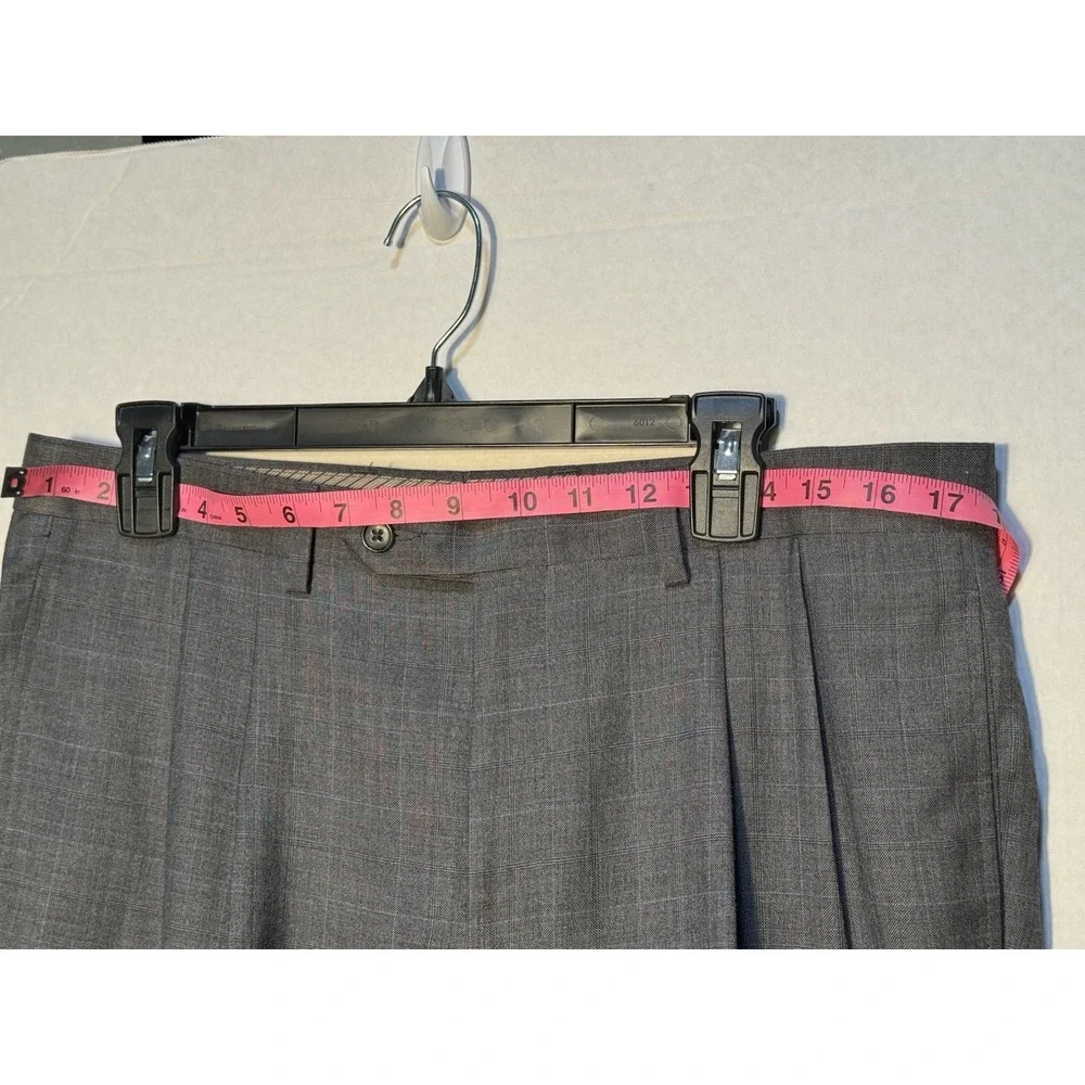 RALPH LAUREN Men's 34X 30 Gray Dress Pants Pleated‎ Cuffed Pre-owned Excellent - Picture 10 of 12